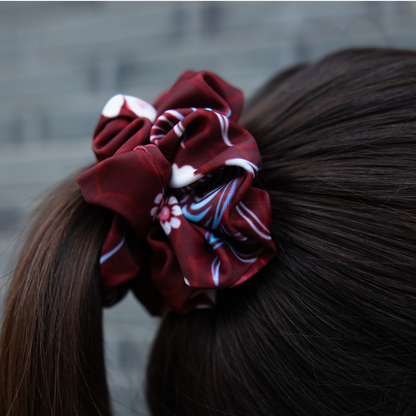 Red QiPao Scrunchie - 心 (Heart)