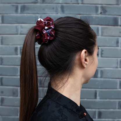 Red QiPao Scrunchie - 心 (Heart)