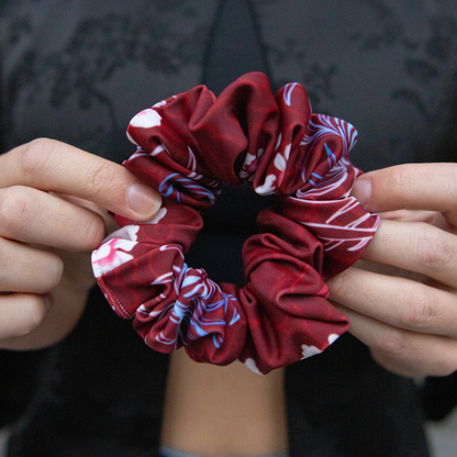 Red QiPao Scrunchie - 心 (Heart)